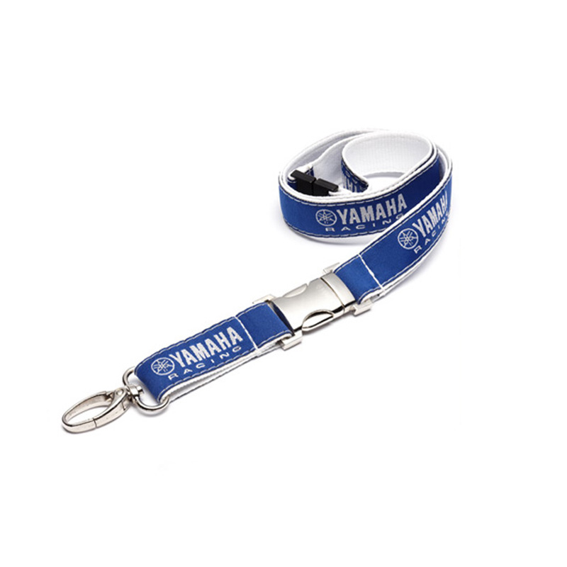 Double Layer Embroidered lanyard with full metal detachable buckle